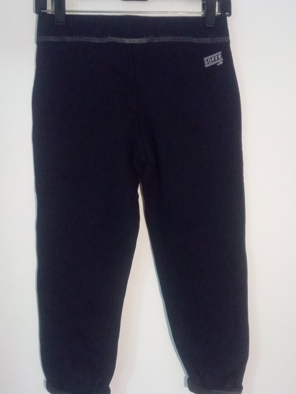 Soffe Black Sweatpants with Contrast Stitching Girls XL 16 New NWOT Rolled Cuffs - Picture 4 of 4